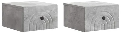 Obrázek produktu pro Nástěnný noční stolek 2 pcs Betonově šedá 33 x 34,5 x 20 cm
