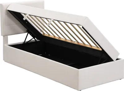 Produktbild von Polsterbett(Beige,200x90cm)Hausbett,Stauraumbett mit Lattenrost aus Metallrahmen, Großer Stauraum