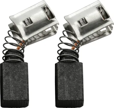 Two carbon brushes for power tools, shown against a white background.