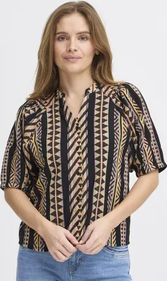 Produktbild von Pulz Jeans PZLEZIA Damen Bluse Tunika Kurzarm Baumwollmischung regular fit