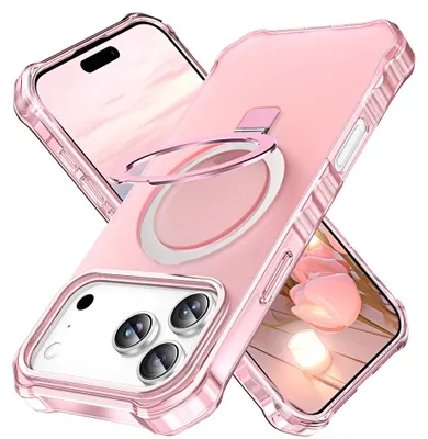Produktbild von iPhone 18 Pro Max Hülle - Coverup ShockProof TPU Back Cover mit MagSafe Compatible Ring Kickstand - Rosa