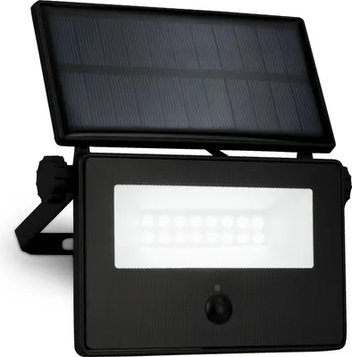 Obrázek produktu pro Solární LED venkovní nástěnné svítidlo, černé, včetně IR senzoru