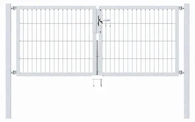 Produktbild von Alberts Doppeltor Flexo mit Zubehör, zum Einbetonieren, feuerverzinkt, Breite 200 cm, Höhe 80 cm