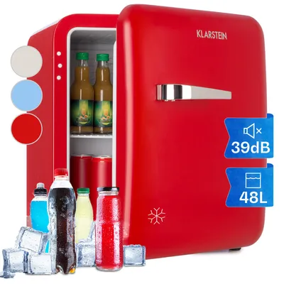 Obrázek produktu pro Klarstein Mini chladnička, 48 l, malá, tichá chladnička do kanceláře, 0–10 °C