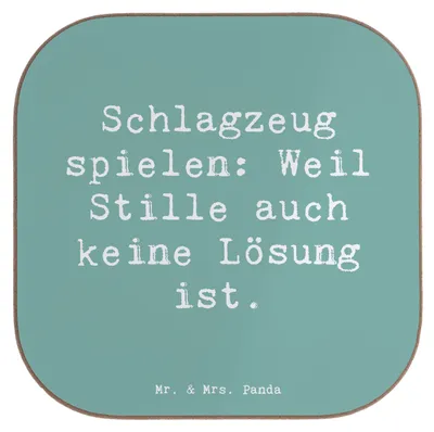 Produktbild von Mr. & Mrs. Panda Untersetzer Glas Spruch Schlagzeug Magie - Meeresbrise - Geschenk, Schlagzeuger, Musik, Beats, Tassenuntersetzer, Coaster, Instrument, Musiker, Rhythmus