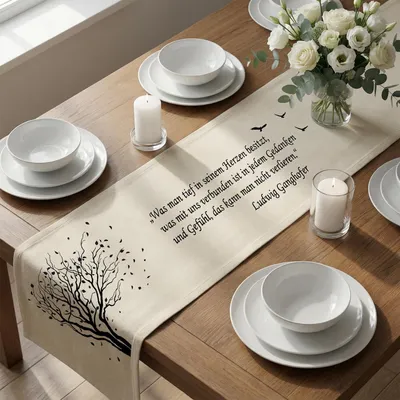 Obrázok produktu pre Běžec na stôl na pohreb, 180x33 cm, polyester, s nápisom