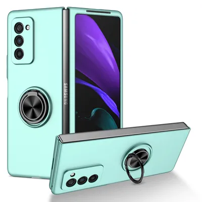 Obrázek produktu pro Tenké tvrdé PC pouzdro pro Samsung Galaxy Z Fold 2 5G, s prstencovým stojánkem modré