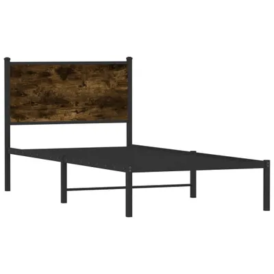 Obrázek produktu pro vidaXL Kovová postel bez matrace, kouřový dub 90x200 cm