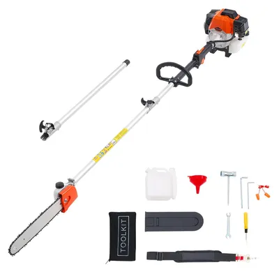 Zdjęcie produktu dla Podkrzesywarka spalinowa VEVOR, 2-suwowa, 52 cm3, pilarka łańcuchowa, pilarka teleskopowa z wysuwaną tyczką 2,2-2,94 m, ostrze 35,6 cm, zbiornik paliwa 850 ml, do wydajnego i bezpiecznego podkrzesywania wysokich drzew