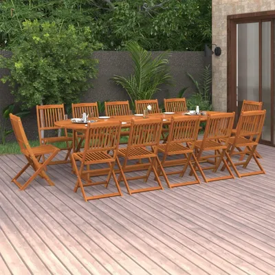 Produktbild von Möbel 13-tlg. Garten-Essgruppe Massivholz Akazie - Gartenmöbelset 3086981