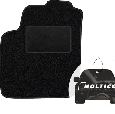 Produktbild von moto-MOLTICO Fahrer Fußmatte Auto Velours Fahrerseite Autoteppiche Schwarz Fahrermatte 1-teilig passend für Ford Ka I 1996-2008