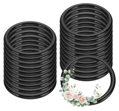 20 Traumfängerringe, Kunststoff, 5,6 cm, schwarz, DIY