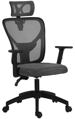 Produktbild von Ergonomischer und verstellbarer Bš¹rostuhl mit Lendenwirbelstš¹tze und Kopfstš¹tze, 66 x 61 x 106šC116 cm, grau