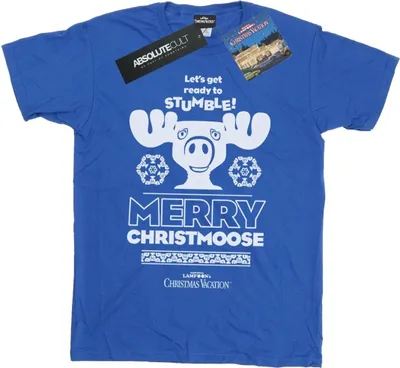 Image de National Lampoon's Christmas Vacation - "Merry Christmoose" T-shirt pour hommes BI43955 (XXL) (Bleu roi)