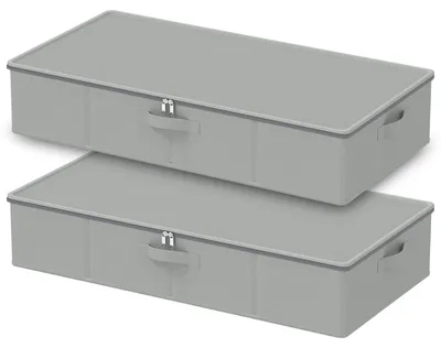 Produktbild von Unterbettkommode Raumspartend - Aufbewahrungsbox mit Deckel - Set von 2 - 80 x 40 x 15 cm