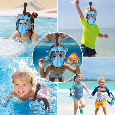 Immagine prodotto di Maschera da snorkeling per bambini - maschera integrale per immersioni a partire da 6 anni con sicurezza CO2