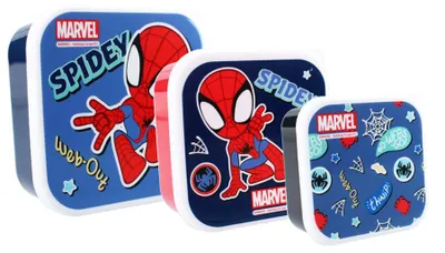 Image de Boîte à goûter Spiderman pour enfants - Boîte à goûter polyvalente 3 en 1 pour les snacks et les repas