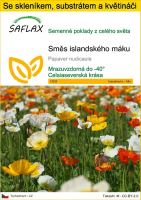 Obrázek produktu pro SAFLAX Kultivační sada - Směs islandského máku - Papaver nudicaule - 8000 Semena - S mini skleníkem, pěstebním substrátem a 2 květináči