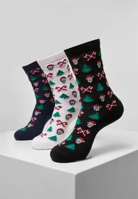 Produktbild von Ponožky Urban Classics Grumpy Santa Christmas Socks 3-Pack black/navy/white - 39–42