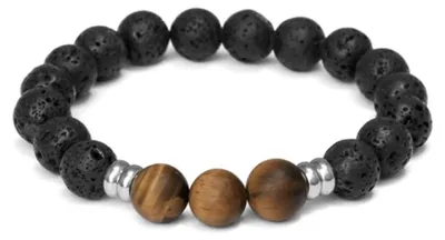 Produktbild von Armband aus Lavastein und Tigeraugenperlen MINK160/20