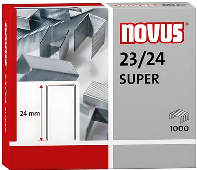 Produktbild von Novus Heftklammern 23/24 SUPER 1.000 Stück, Schenkellänge 24 mm