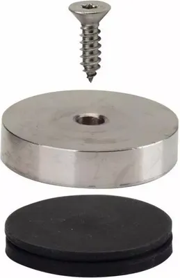 Immagine prodotto di Ersatzfuß Edelstahl, 3-tlg., Gummiplatte, Edelstahlring und Schraube