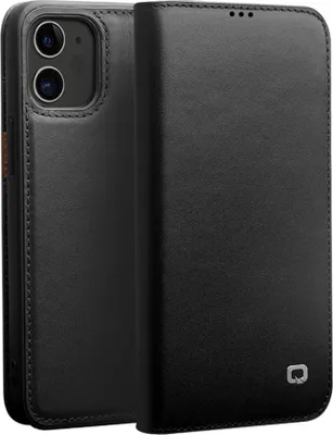 Image de Étui de type « bookcover » pour Apple iPhone 12 Pro, noir, en similicuir, à rabat