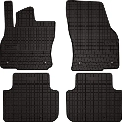Produktbild von Gummifußmatten passend für Audi Q3 II F3 (SUV, Sportback, Bj. 2018-) –  schwarz, passgenau, mit Befestigungen set 4 Stk. - Gummi-Automatten