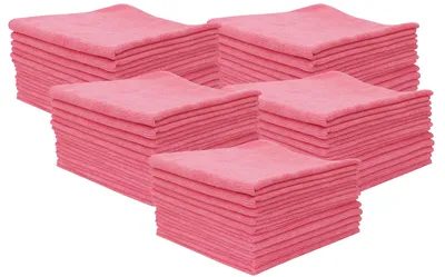 Produktbild von 5x 10er Set Mikrofasertuch, 40x40 cm, rosa