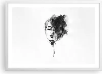 Produktbild von Gerahmtes Poster - Weißer Rahmen - Frau Gesicht Abstraktion - 70x50 cm - Wand Bild - Wanddeko - Wandbilder - Kunstposter - Wandposter - Bilderrahmen - Bilder - Kunstdruck - P2WAA70x50-4934