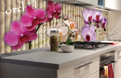 Produktbild von Küchenrückwand Folie selbstklebend ORCHIDEE 180 x 60 cm - Klebefolie - Dekofolie - Spritzschutz für Küche -