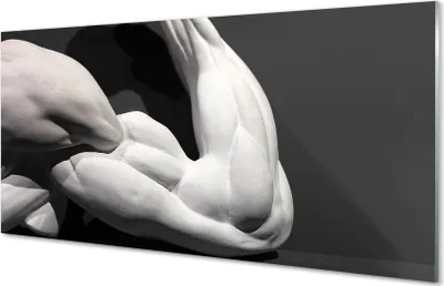 Produktbild von Glasbilder 140x70 Wandkunst Muscle schwarz und weiß