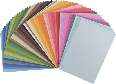 Image de Papier cardstock 216 g/m² DIN A4 60 pièces - couleurs vives - texture pour scrapbooking - création de cartes - perforation - travaux manuels sur papier