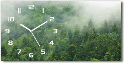 Produktbild von Wanduhr aus Glas – 60x30 cm - Glasbild - Glasuhr - Gehärtetes Glas - weisse-zeiger - Geheimnisvoller Wald