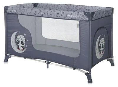 Obrázok produktu pre Detská postieľka na 1 úroveň Lorelli - Moonlight, Cool grey pandas