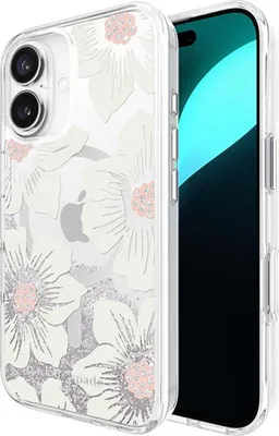 Produktbild von Kate Spade, Hollyhock Floral Hülle iPhone 16 kompatibel mit MagSafe, Weiß