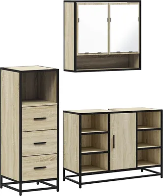 Produktbild von VidaXL 3301061, Eiche, Metall, Holz, 60 kg, 800 mm, 330 mm, 600 mm