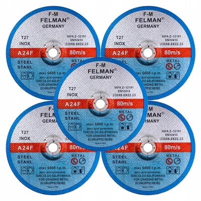 Produktbild von FELMAN Schleifscheibe Metall 230x6 mm, 5 Stück