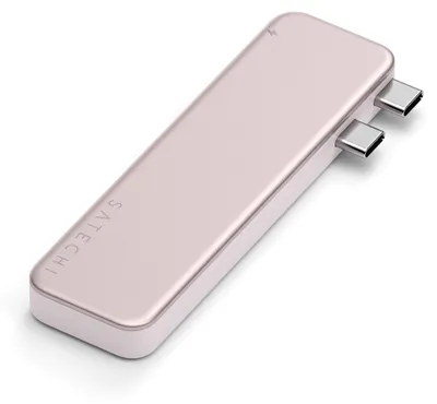 Immagine prodotto di SATECHI Snap-Hub USB-C 6-in-1 per MacBook Neo, rosa | Potenza di ricarica PD da 45W, HDMI 4K a 60 Hz, doppia porta USB-C