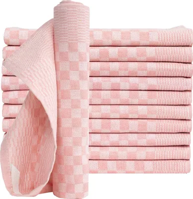 Produktbild von Geschirrtücher 50x70 cm im 20er Set aus 100% Baumwolle, Zwirn-Qualität Grubentücher Rosa