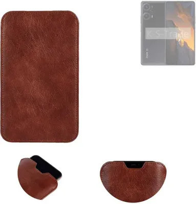 Produktbild von K-S-Trade Schutzhülle Handyhülle kompatibel mit POCO F5 Handytasche Kunstleder Sleeve in braun