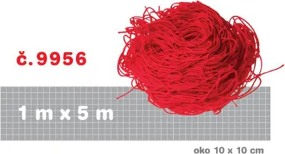Produktbild von Rotes Polypropylen-Netz 5 x 1 m, 2 mm Garnstärke, 10x10 cm Maschenweite