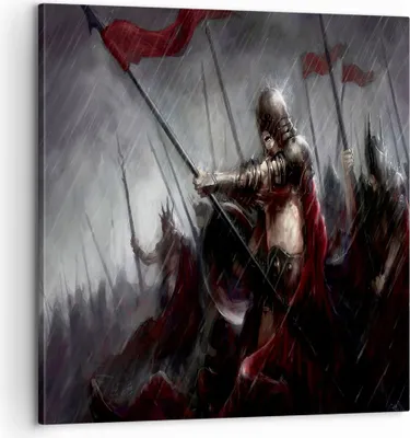 Produktbild von Bild auf Leinwand - Leinwandbild - ritter kampf feld - 60x60cm - Wand Bild - Wanddeko - Wandbilder - Leinwanddruck - Bilder - Kunstdruck - Wanddekoration - Leinwand bilder - Wandkunst - AC60x60-3602