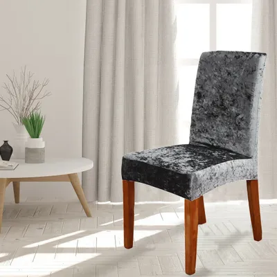 Obrázek produktu pro balení 6 stretch židlí kryt opěradla židle chránič pro jídelnu svatební banket strany (Grey， 6pcs）