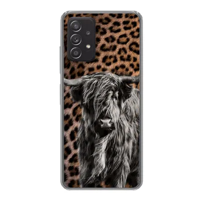 Produktbild von MuchoWow® Handyhülle Schutzhülle Hülle für Samsung galaxy a73 Schottischer Highlander - Pantherdruck - Schwarz - Weiß Silikon Softcase Handy Hülle - Handyhülle