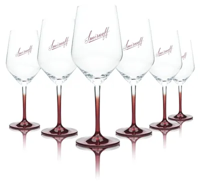 Produktbild von 6x Smirnoff Vodka Glas 0,4l Kelch Cocktail Longdrink Wein Gläser Bar Kneipe