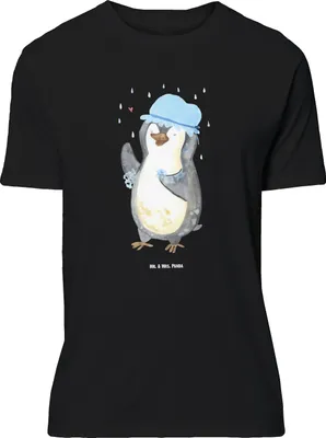 Produktbild von Mr. & Mrs. Panda Größe XXL T-Shirt Pinguin Duschen - Schwarz - Geschenk, Neustart, Tshirt, mit Spruch, Motivation, glücklich sein, Pinguine, Singen, Duschkonzert, Shirt