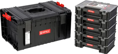 Two sets of modular toolboxes are shown against a white background.