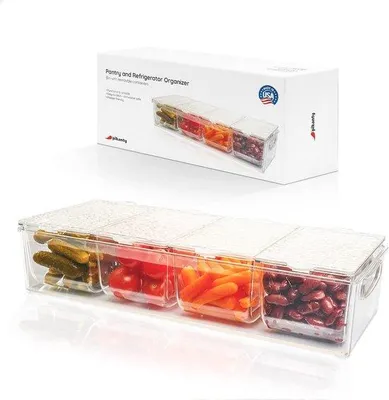 Zdjęcie produktu dla Półka na przyprawy z wymiennymi pojemnikami i pokrywkami - 15" x 5,5" x 3"