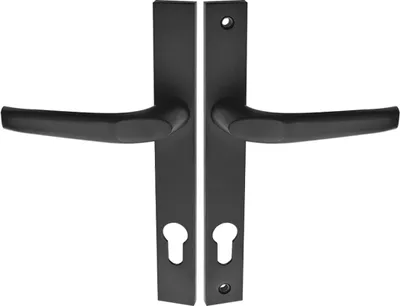 Zdjęcie produktu dla Klamka zewnętrzna MAGNAT, szyld długi, czarna, do drzwi 38-45mm, aluminium, stal, WKŁADKA, Kuchinox